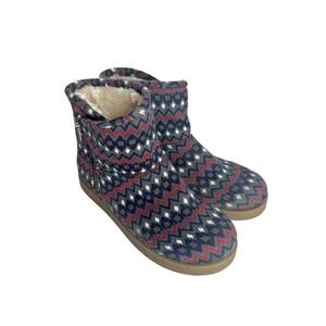 Indigo Rd. Womens Ashley Fabric Closed Toe Knit Faux Fur Boots SZ 11